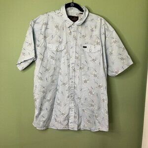 Howler Bros H Bar B Snap Button Shortsleeve Shirt Size XL Floral Blue